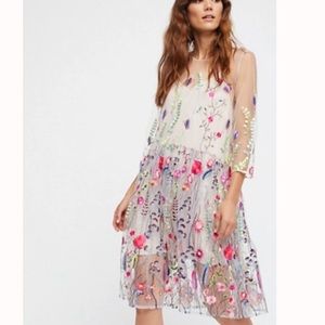 Free People Sheer Garden Mini Dress